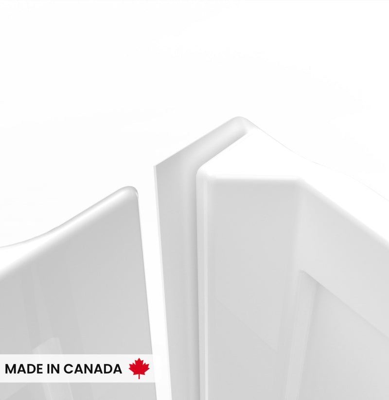 Effika 6030 Polystyrene Glue Up Three-Piece Tub Wall Surround in White