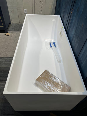 Modern Rectangular Freestanding Bathtub – White