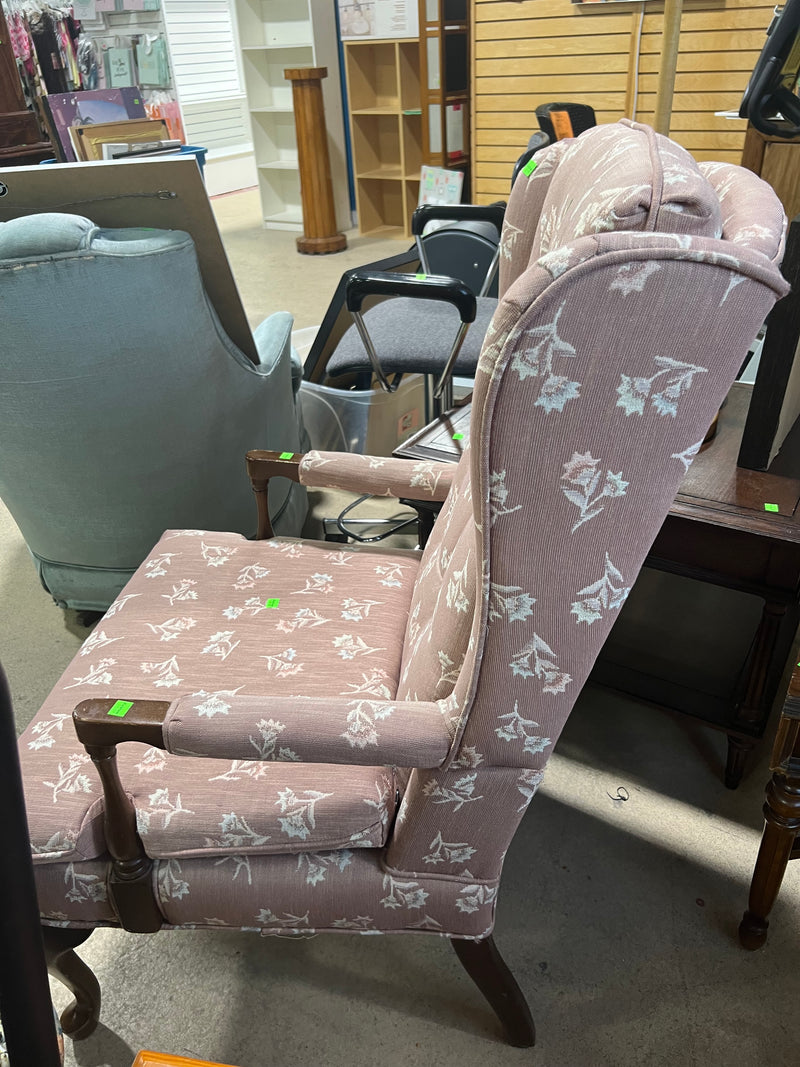 Dusty Rose Floral Armchair