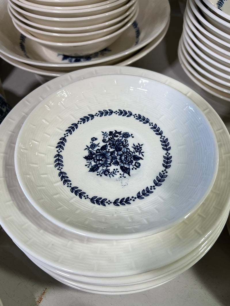 Vintage Royal Florence by Mayfair Blue & White Transferware China Set – 79 Pieces