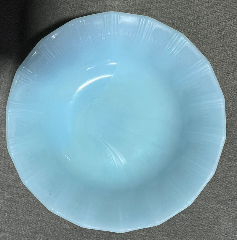Vintage Canadian Pyrex Robin Egg Blue King’s Crown / Pie Crust Dinnerware Set – 19 Pieces