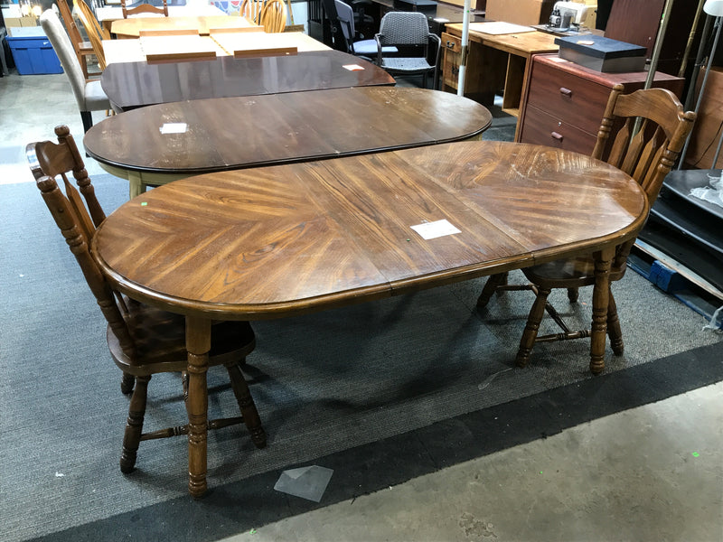 Oak Oval Dining table with 2 chairs