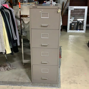 Lockable Grey Filing Cabinet