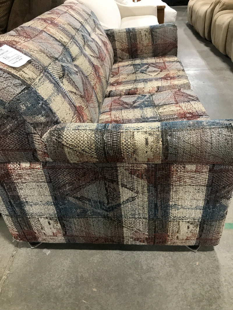 Vintage Plaid Patterned Loveseat