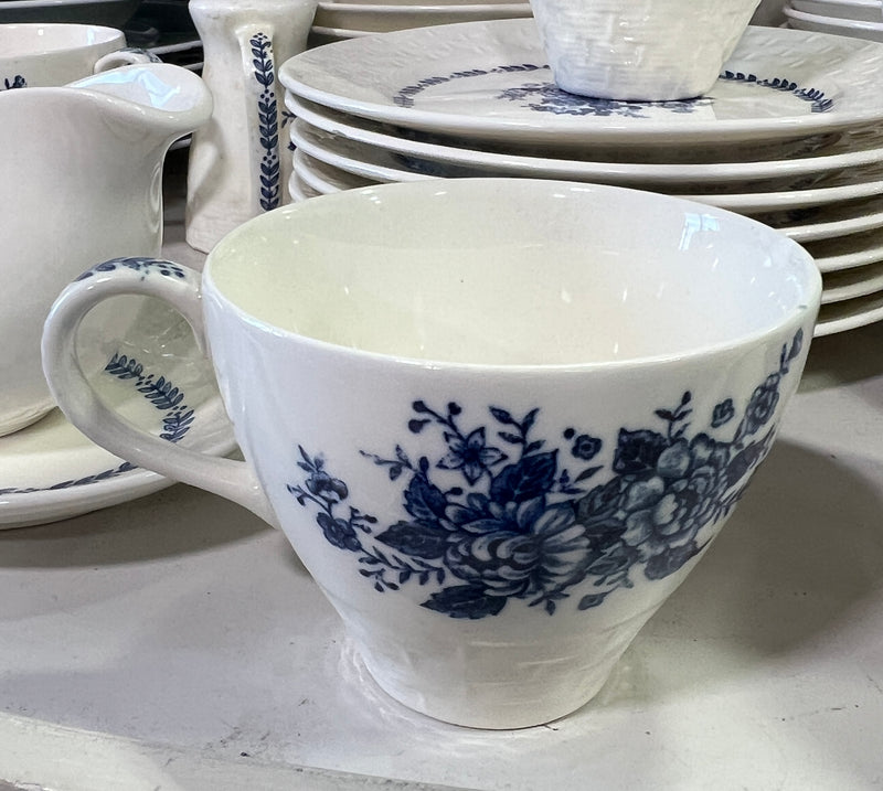 Vintage Royal Florence by Mayfair Blue & White Transferware China Set – 79 Pieces