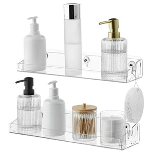 Navaris Clear Acrylic Shower Shelves (Set of 2)