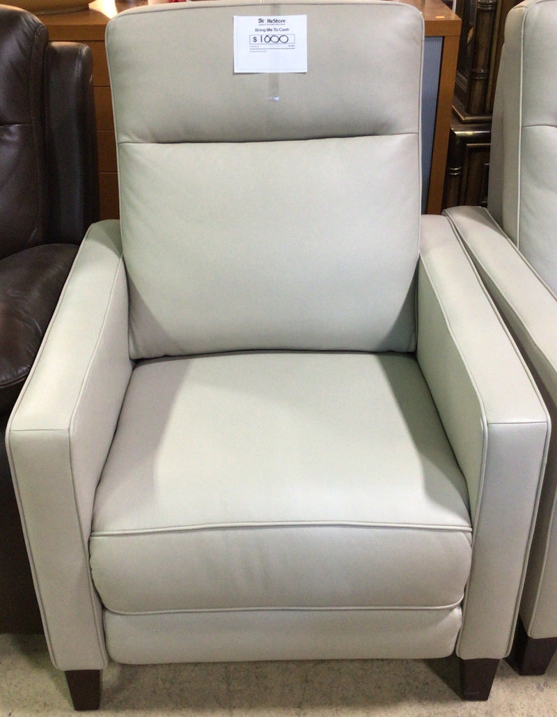 Beige Leather Armchair Recliner