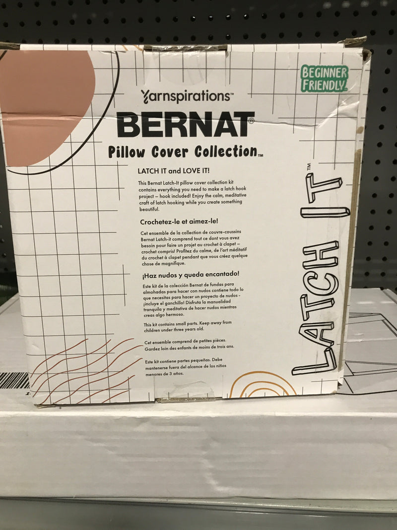 Yarnspirations Bernat Pillow Cover Collection “Latch It” Pillow Cover Kit