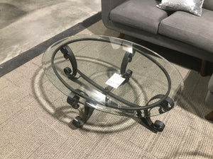 Glass Top Coffee Table With Metal Frame