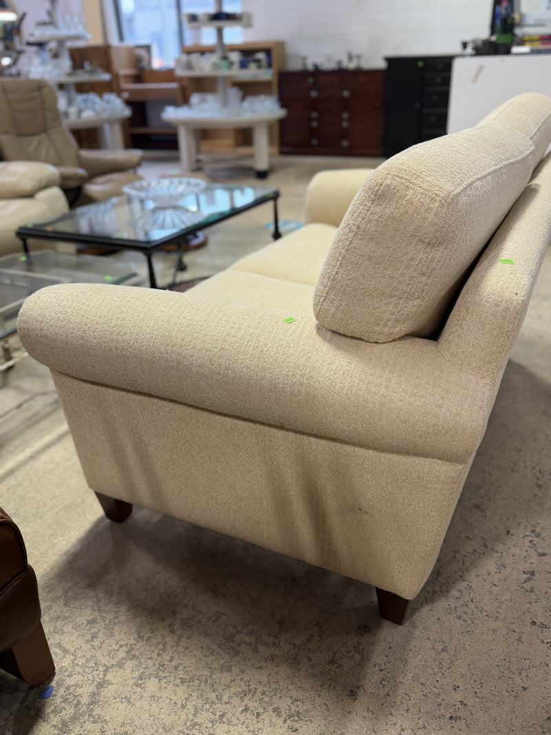 Classic Cream Upholstery Loveseat Sofa