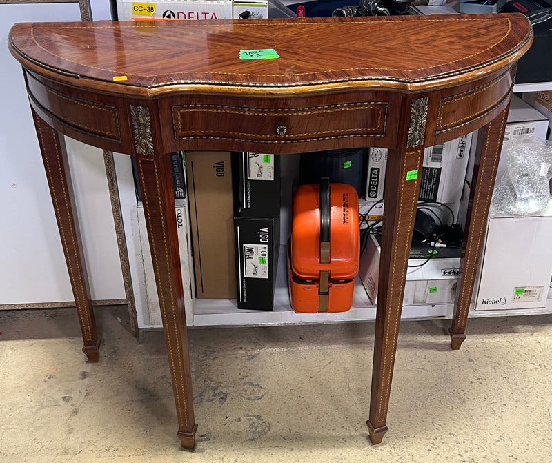 Antique-Style Demi-Lune Console Table