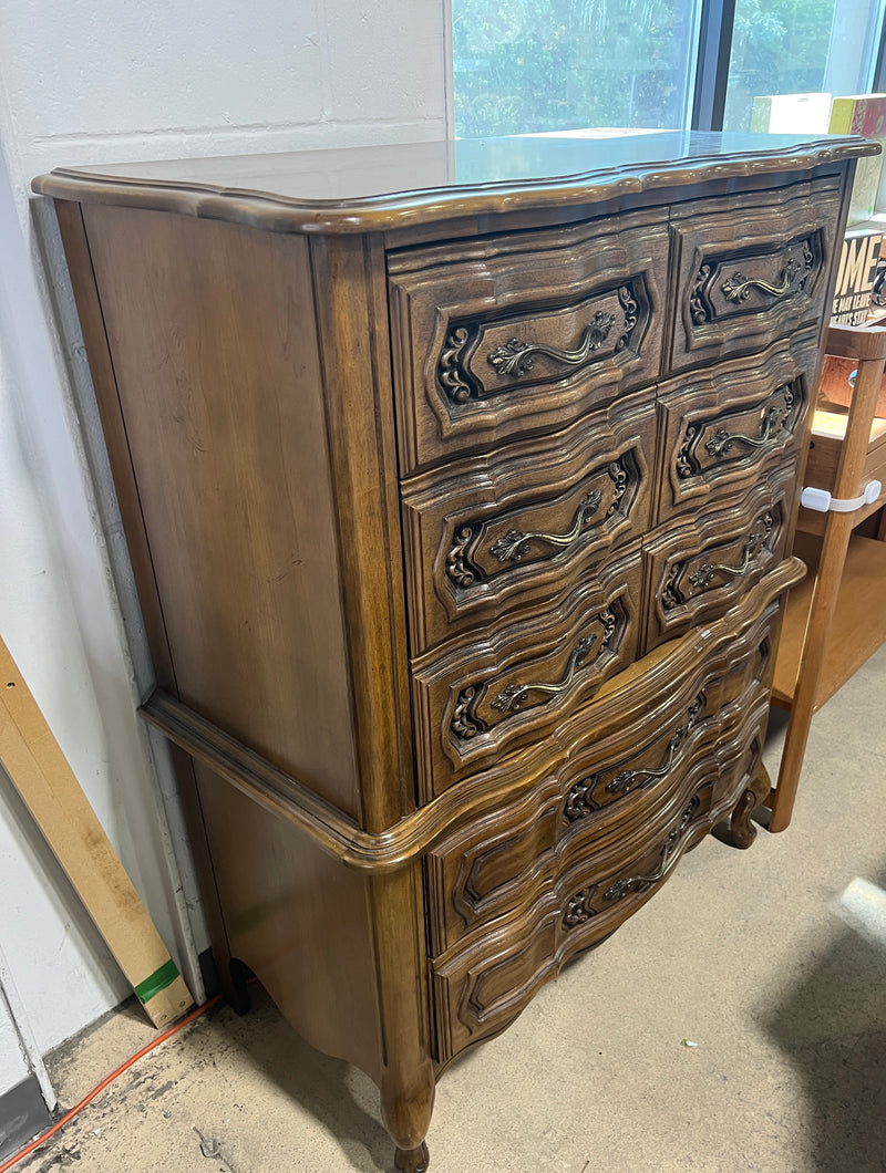 Mid-Century French Provincial Highboy Dresser