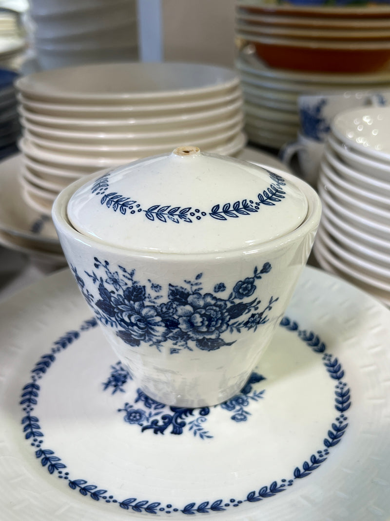 Vintage Royal Florence by Mayfair Blue & White Transferware China Set – 79 Pieces