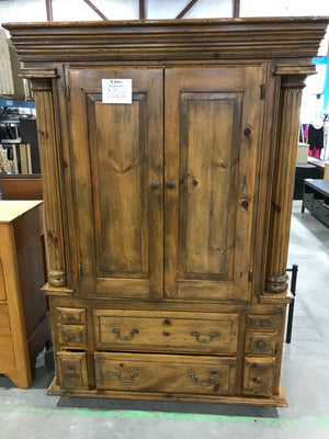 Solid Wood Light Brown Armoire