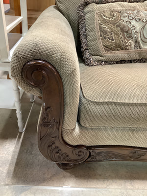 Victorian Style Mocha Sofa
