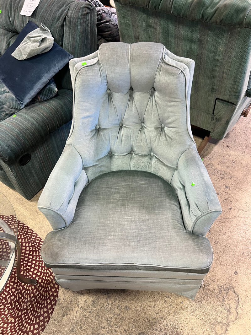 Teal Velvet Swivel Chair