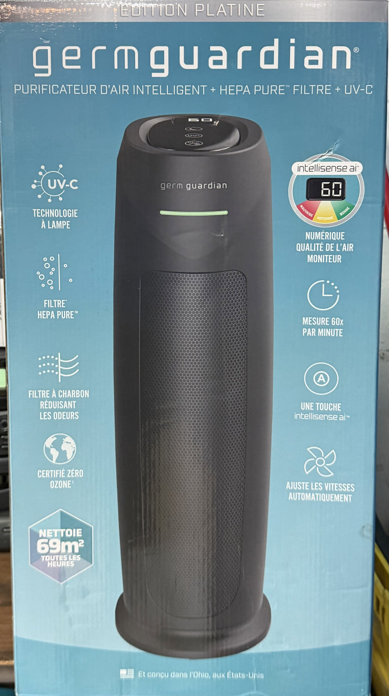GermGuardian 743 Sq. Ft Air Purifier with HEPA Filter UV-C and Air Quality Sensor