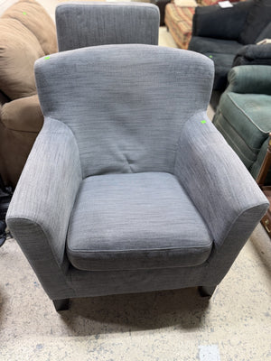Modern Gray Accent Chair with Ottoman