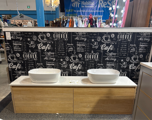 Floating Oak Vanity 72”