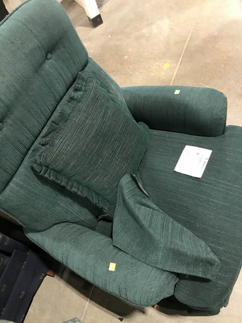 Vintage Green Upholstered Lounge Chair
