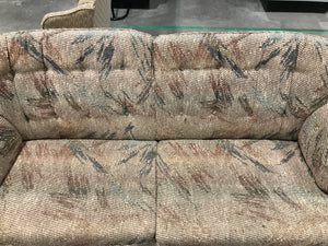 Patterned Beige 3-Seater Sofa-Bed