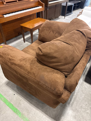 Brown Microsuede Plush Armchair