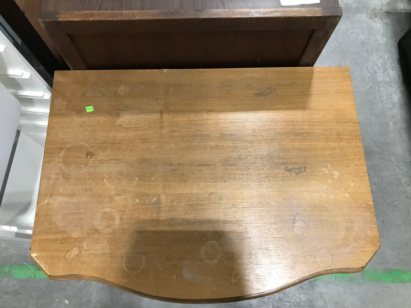 Wooden Low Curved Two Drawer Dresser
