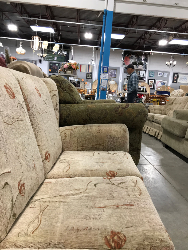 Beige Wingback Couch