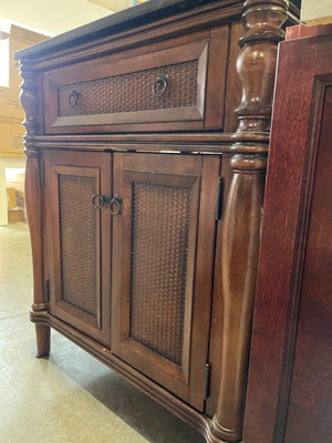 Antique-Style Bathroom Vanity with Granite Top & Sink