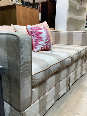 2 Piece Tan & White Striped Couch