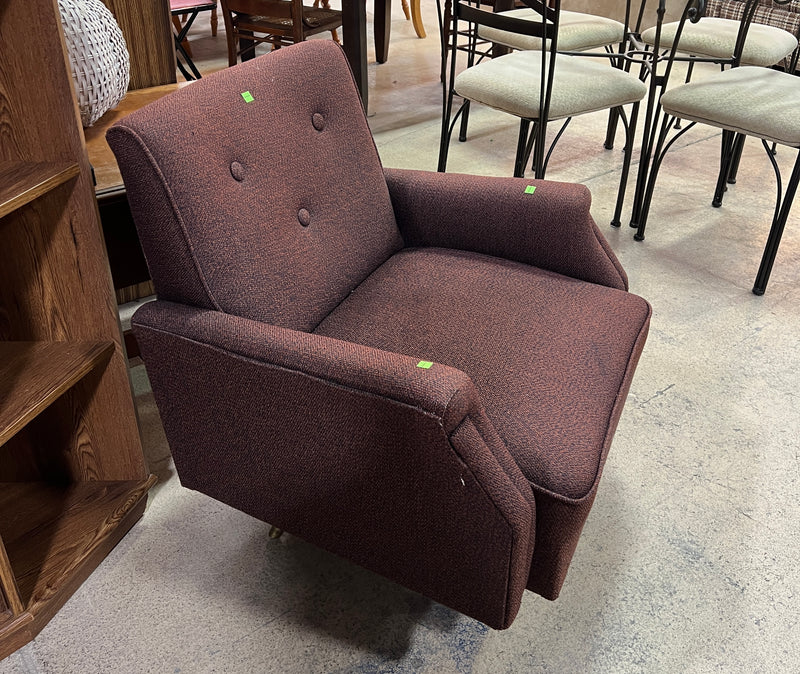 Vintage Mid-Century Modern Swivel Lounge Armchair