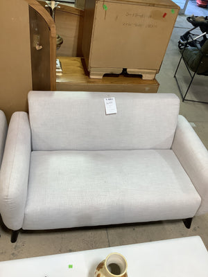 Beige Square Arms Loveseat