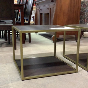 Brass and Espresso Side Table