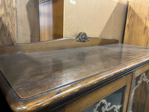 Antique Walnut Buffet with Glass Doors