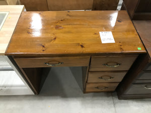 Wooden Varnished Desk With 4 Drawers