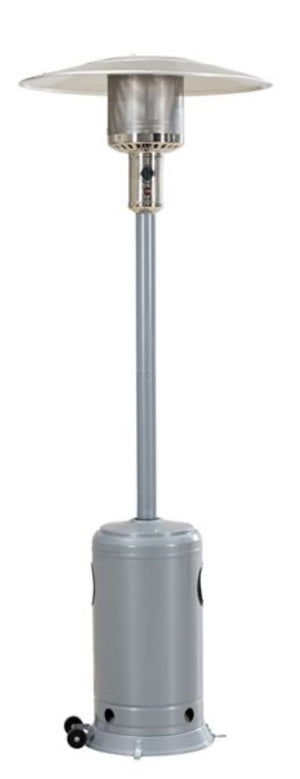 Sunjoy Avanti 47,000 BTU 90-in Silver Outdoor Portable Propane Heater w/ Safety Auto Shut Off Valve and Wheels