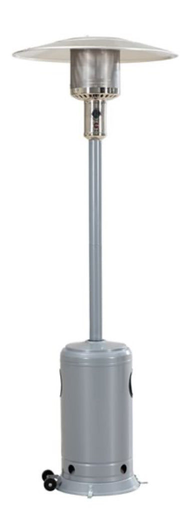Sunjoy Avanti 47,000 BTU 90-in Silver Outdoor Portable Propane Heater w/ Safety Auto Shut Off Valve and Wheels