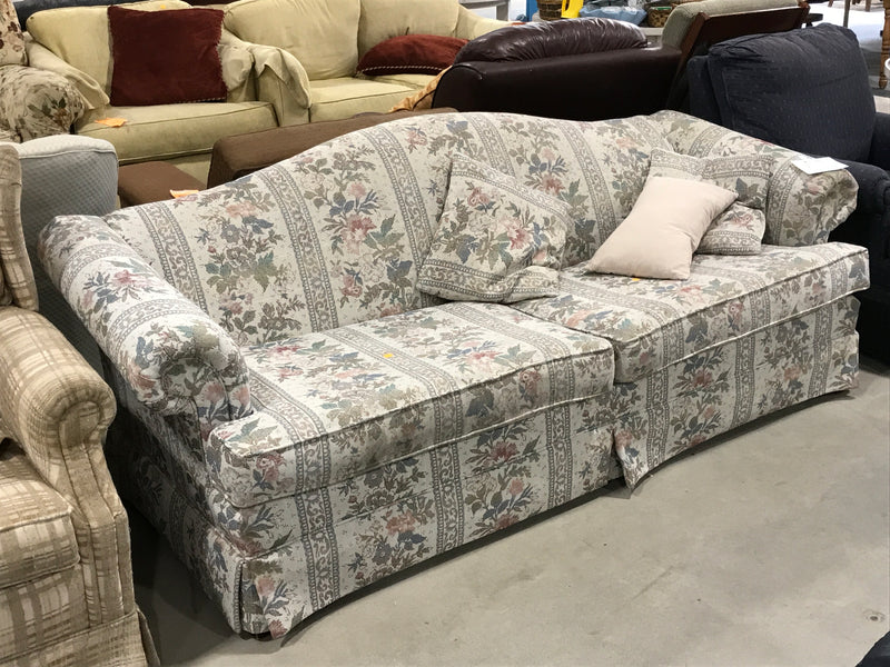 White Floral 3 Seater Couch