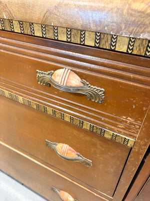 Vintage Dresser with Printed Trim