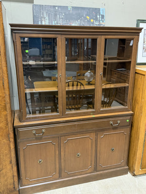 Vintage Wooden China Cabinet / Display Hutch