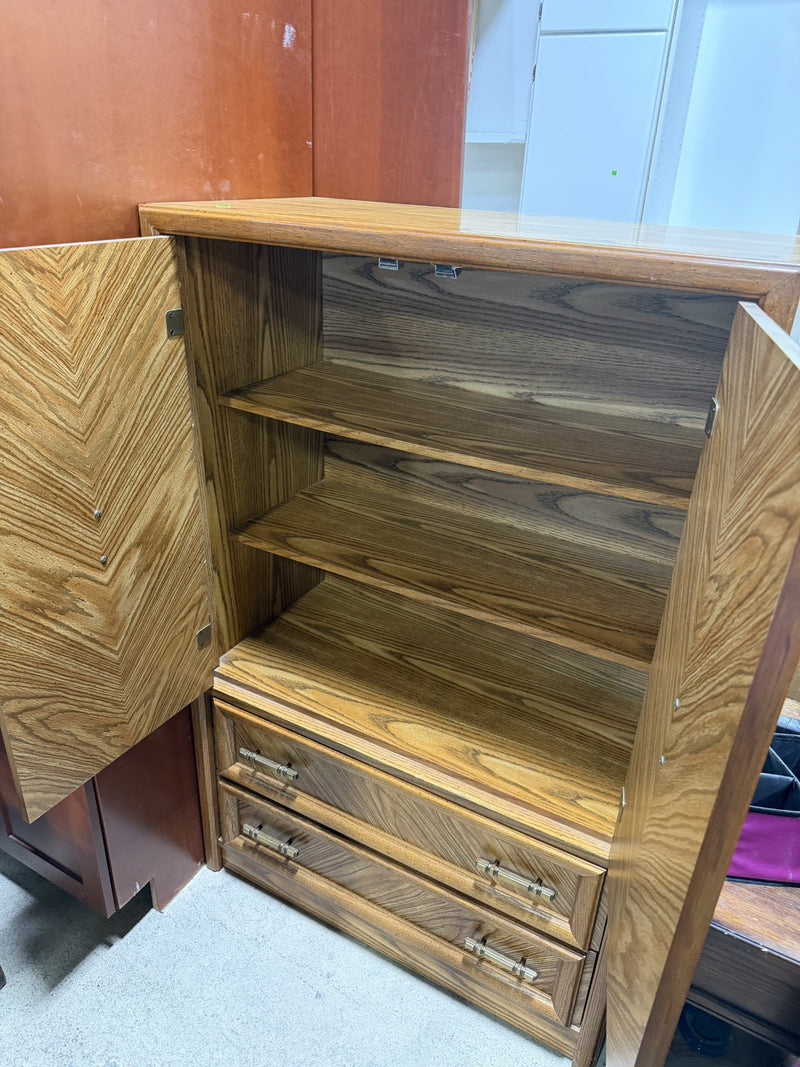 Vintage Oak Armoire Cabinet