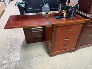 Vintage Necchi Sewing Machine in Classic Cabinet