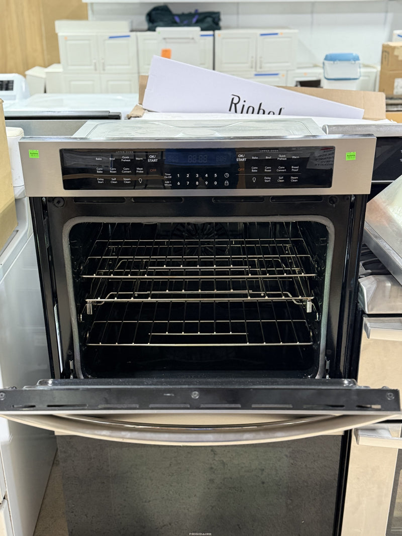 Frigidaire 30-inch Double Electric Wall Oven Self-Cleaning with Convection in Stainless Steel