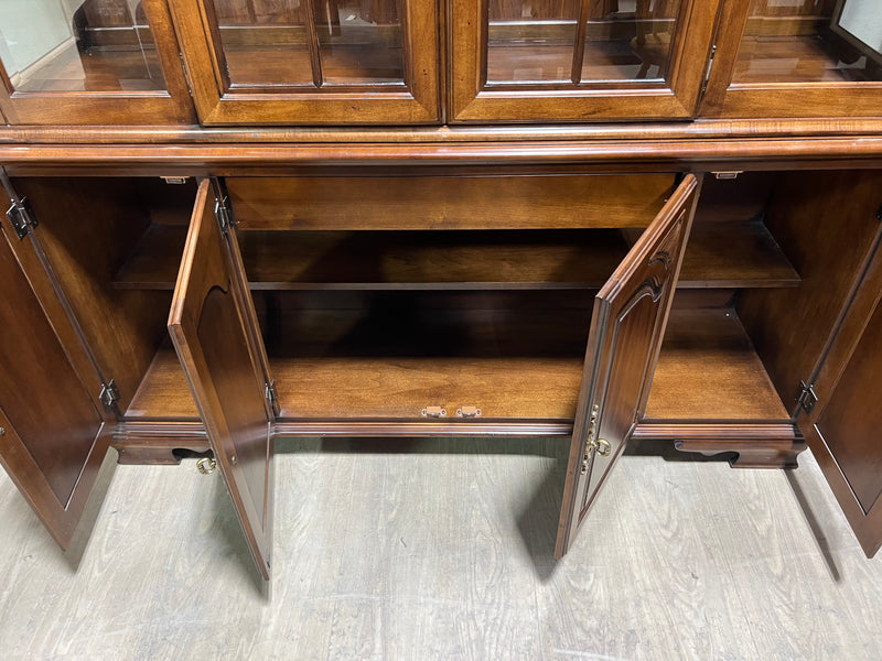 Dark Wooden China Cabinet and Hutch