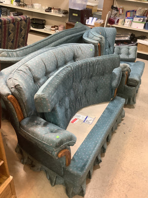 Vintage Green Floral Loveseat