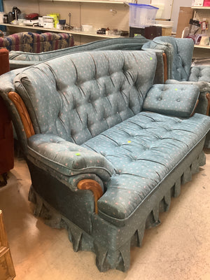 Vintage Green Floral Loveseat