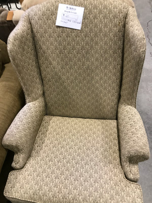 Beige Wing Backed Armchair