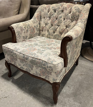 Vintage Floral Upholstered Accent Chair