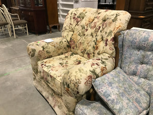 Cream Floral Arm Chair