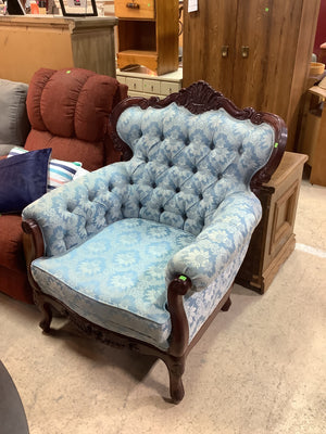 Blue Patterned Armchair